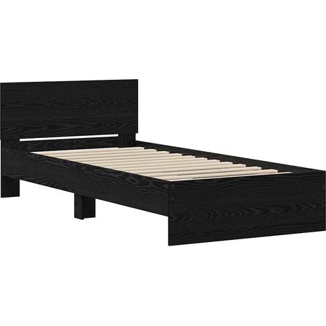 Lit simple,Lit adulte,Cadre de lit Chêne noir 90 x 190 cm Bois d'ingénierie CFW9926284 (1/5)