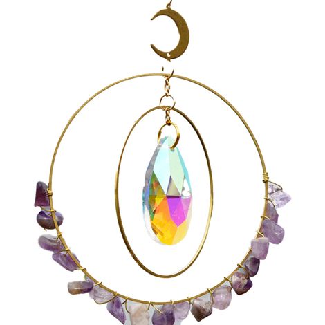Carillon éolien suspendu en cristal, attrape-soleil, pour fenêtre, maison, jardin (1/5)