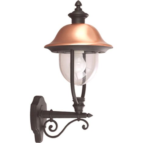 Applique Esterno Tatum Alluminio Nero Rame Su 1 Luce E27 Ip44 (1/2)