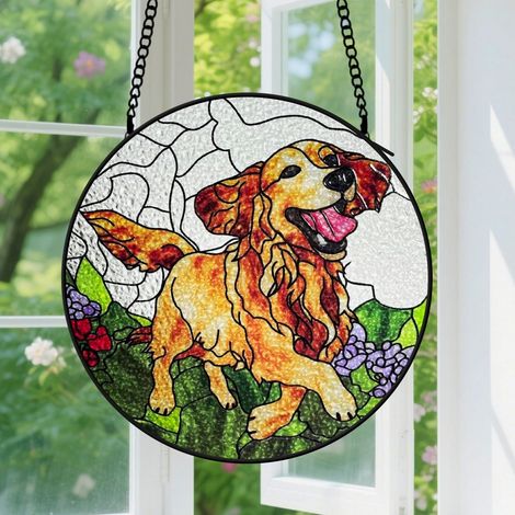 15cm Suspension en Vitrail Élégant, Attrape-Soleil Coloré Unique Minimaliste en Verre, Décoration Maison Fenêtre, Cadeau Anniversaire (1/5)