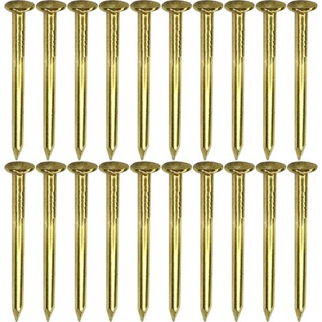 20x clou pointe en laiton doré tête ronde meuble bois tableau chaise boule ancien vintage, 1.5x35mm (1/4)