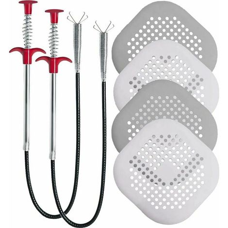 Attrape Cheveux Douche en Silicone Filtre Cheveux Douche Bouchon Baignoire Cuisine Sell de Bain Drain Housse Dragage de Tuyaux Outils de Ramassage (1/5)