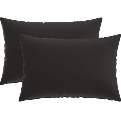 vidaXL Funda de almohada 2 pcs HEERLEN Negro 30 x 50 cm Poliéster (1/2)