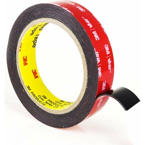 Ruban adhésif double face ultra-fort 3M VHB 5952 noir, 20 mm × 3 m, résistant à l’eau et à la chaleur, adhésion permanente