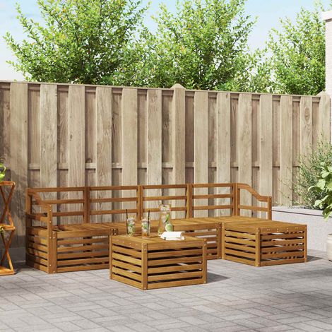vidaXL Outdoor-Sofagarnitur 6 pcs Natur (1/5)