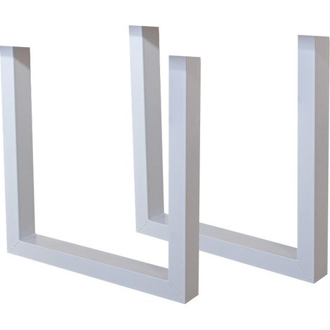Set mit 2 Tischbeinen, U-Bein, Weißmetall (1/3)