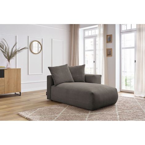 BOBOCHIC - Méridienne avec accoudoir pour canapé modulable VOLTAIRE Angle droit Taupe (1/5)