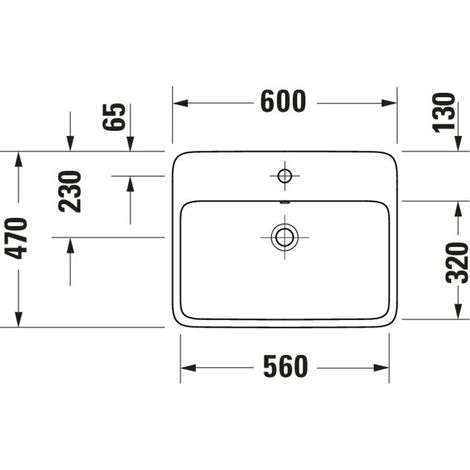 DURAVIT 2385600027 Qatego lavabo posable 600 mm, bouché (1/2)