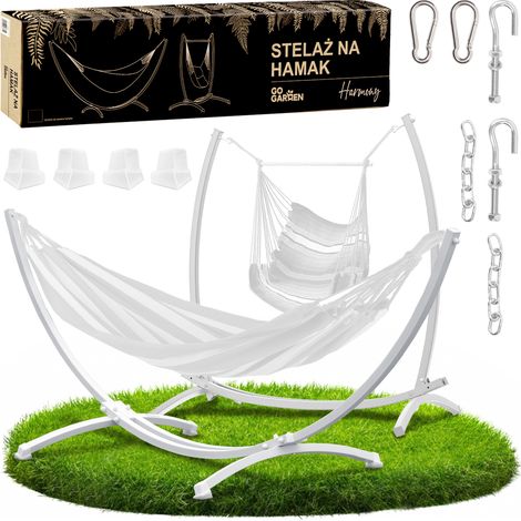 Struttura per altalena amaca, supporto da giardino, metallo, dondolo per due persone, 2 in 1, resistente, GoGarden