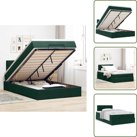 Letto con testiera - vidaXL Struttura Letto Pouf con Materasso 120x200 cm Velluto - Materasso con supporto personalizzato