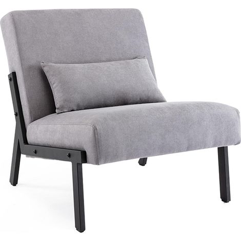 Moderner Lounge Sessel mit Kissen, ergonomisch, grau (1/5)
