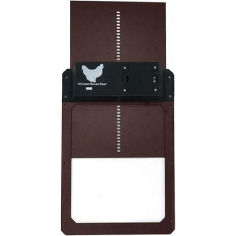 Porte automatique pour poulailler avec capteur de lumière, étanche, en ABS marron, ouverture automatique (1/5)