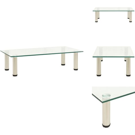 322763 TV Stand Transparent 60x35x17 cm Tempered Glass - Meuble Tv - Support Tv - Console Tv - Étagère Tv - Design Moderne (1/5)