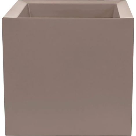 WellHome Pot de fleur carré Cubo dan-i 30x30x30 cm en polyéthylène Ciment (1/3)