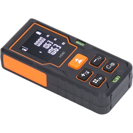 80-m-Laser-Entfernungsmesser HD80, digitales Infrarot-Maßband mit hintergrundbeleuchtetem LCD-Display, misst Entfernung, Fläche und Volumen (1/5)