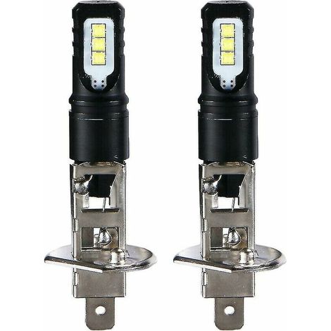 2x H1 6000k Super Bright White 6000lm Drl Kit de phares à LED Faisceau de route (1/4)