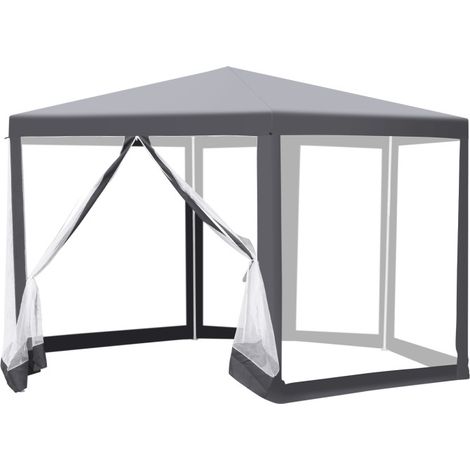 SWANEW Tenda con zanzariera Tenda esagonale Per l'esterno aperto resistente ai raggi UV per pergolato da giardino 2x2x2m grigio (1/5)