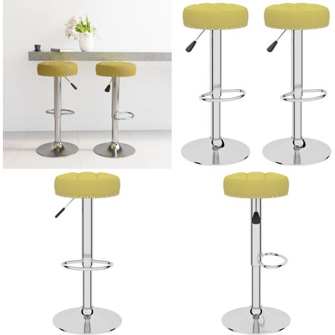 vidaXL Tabourets de bar lot de 2 vert tissu (1/5)