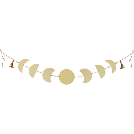 Boho-Anhänger mit Mond und Sternen aus Holzspänen, böhmische Wanddekoration mit Quasten, Schlafzimmergeschenk, Traumfänger, Weihnachtsschmuck