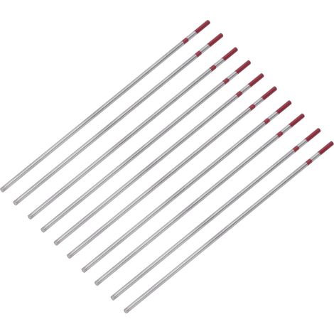 Kit 10 électrodes tungstène cérium 150mm pour soudure TIG argon, pointe 2,4mm (0,09in), entretien mécanique industriel (1/5)