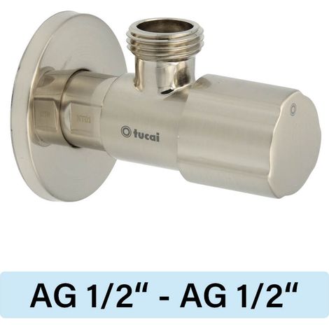 Eckventil Tucai TMM C850 Premium AG/AG  1/2"-1/2" gebürsteter Stahl