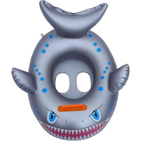1 bouée de natation pour enfant avec siège gonflable en forme de requin pour piscine, imprimé aléatoire. (1/3)