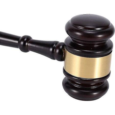 Marteau de juge en bois avec bloc sonore, compatible avec les avocats et les juges. (1/5)