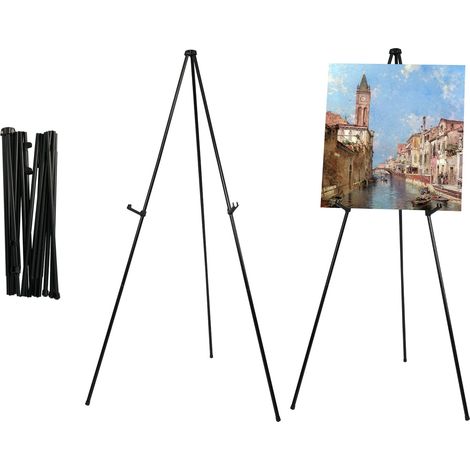 Chevalet Noir Portable et Pliable, Trépied de Présentation pour Affiches, Tableaux, Écriteau Magasin (1/5)