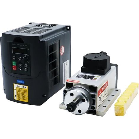 Mandrino CNC, alta velocità, raffreddato ad aria, 1,5 kW 220 V, scatola di derivazione con inverter YL. (1/2)