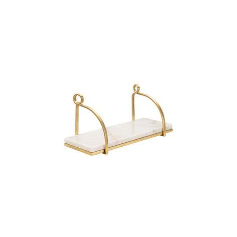 Étagère murale imitation marbre métal doré design minimaliste (1/5)