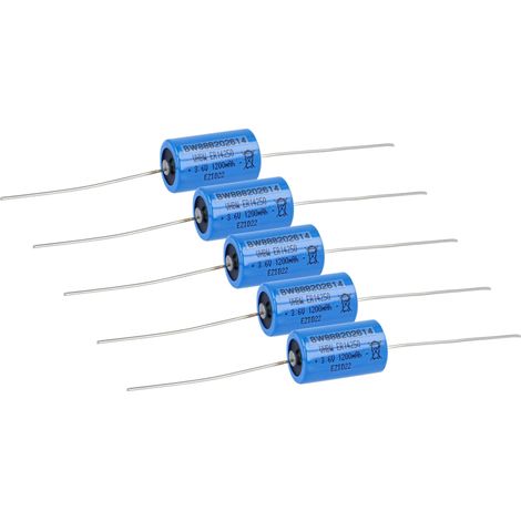 vhbw 5x ER14250 Round Cell Batteries - Special Battery with Solder Connections (1200mAh, 3.6V, Li-SOCl2) (1/5)