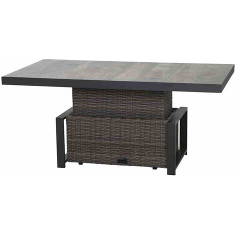 Siena Garden Corido Loungetisch 160 x 90 cm Gardino®-Geflecht charcoal grey Keramik (1/2)