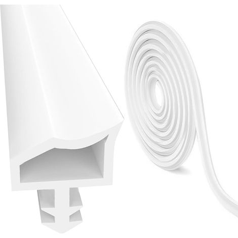 Türrahmendichtung 10 m weiß, Gummidichtung für Windschutz, Schallschutz und Anfahrschutz, Breite 4 mm, Nuttiefe 7 mm, Falz 12 mm
