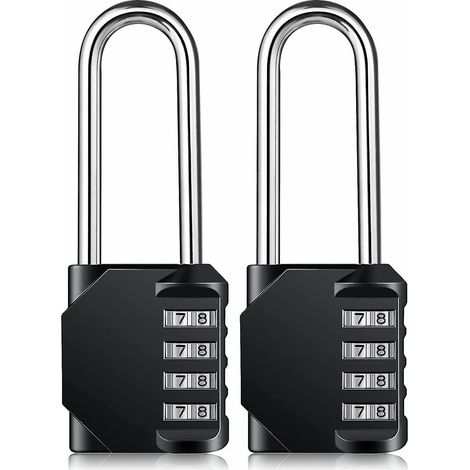 CREA Combination Padlock Heavy Duty Lock - Weatherproof Padlock, Resettable Lock, 2.5inch Long Shackle 4-digit Zinc Alloy Combination Lock For Shed Fence G (1/4)