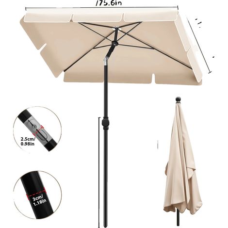 Gartenpavillon, verstellbares Dach, tragbare Sonnenschutz, Quadratisch Beige (1/2)