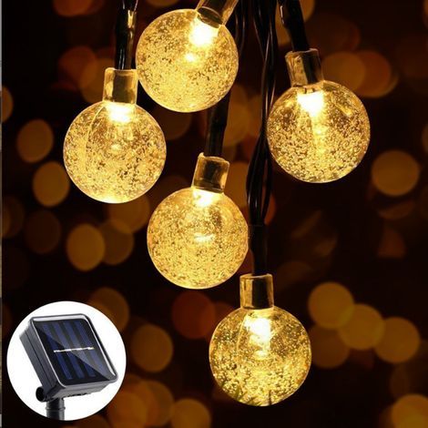 Waterproof outdoor solar string lights, warm white light, 7 meters with 50 LEDs (1/5)