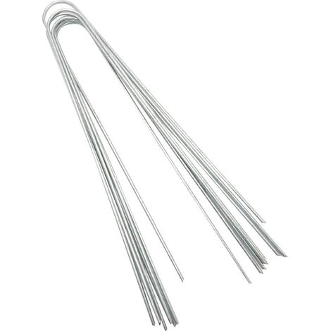Lot de 50 piquets de Jardin, 30 cm de Long, Multi-Usage, en Forme de U, en Acier, galvanisé, pour Jardin, piquets de Fixation (1/5)