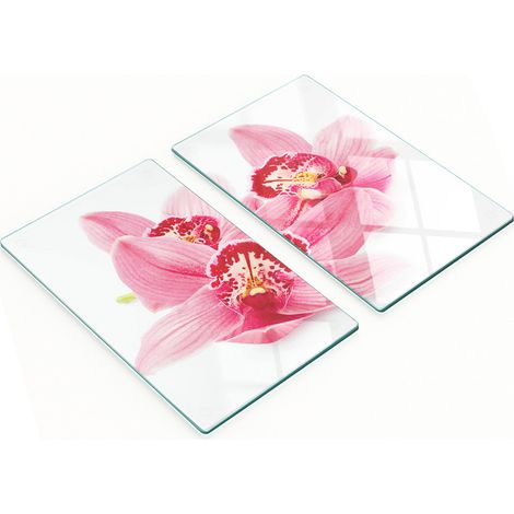 Tablas de cortar decorativas de cristal para cocina, orquídea rosa, 2x30x52 cm (1/5)