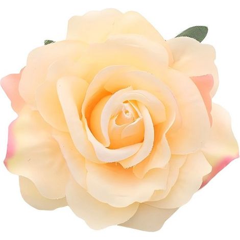 Flores artificiales, Paquete de 5, Capullos/cabezas de rosas artificiales de seda, Rosas decorativas, Flores de fondo y acento, etc, 11 x 7 cm (1/5)