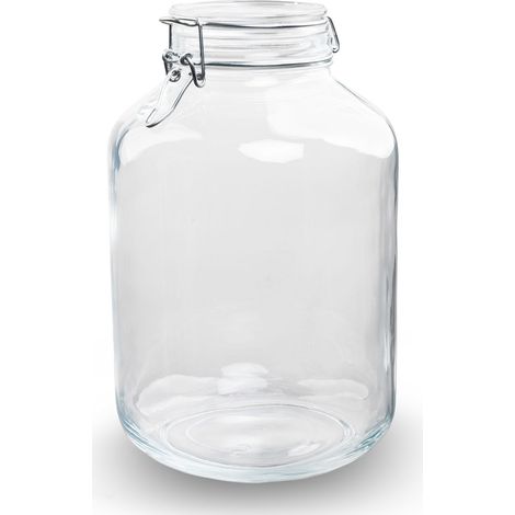 Bocal Terrarium en Verre Recyclé 5 Litres - Pot de Conservation Transparent Teinte Verte - 28 cm - PANGIVO