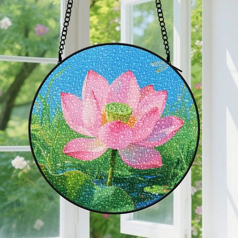 Suspension en vitrail, attrape-soleil unique en verre, décoration jardin fenêtre, cadeau Fête des Mères, Anniversaire pour femme, homme, sœur 12,5 cm (1/5)