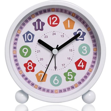 Réveil numérique pour enfants, horloge d'apprentissage silencieuse, horloge pour enfants, réveil analogique compact (1/4)