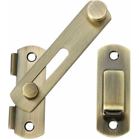 Sliding Door Lock with Screws for Door, Window, Cabinet and Garden, Zinc Alloy, Brushed Finish MUMU (1/4)