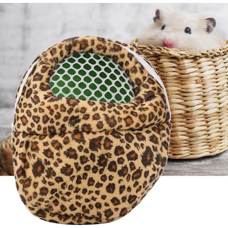 Sac de transport respirant pour animaux de compagnie, poche, pour hamster, lapin, furet, lit suspendu (Jaune léopard M) (1/5)