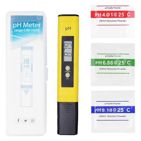 Water quality tester with pH meter, measuring range 0-14, high accuracy 0.01, suitable for home hydroponic water, yellow (1/5)