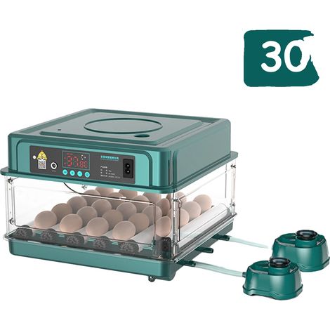Incubadora de huevos, rotación automática, control de temperatura, DualPower, 30 huevos. (1/2)