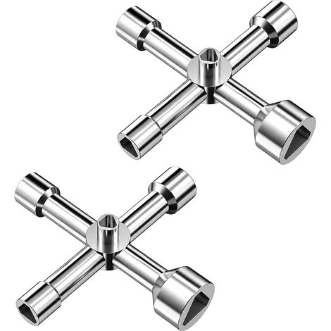2PCS Clé Triangulaire, 5 Tailles, Diamètre Intérieur 5/8/9/10/13mm, cle triangle poubelle, cle pompier triangle Pour Armoires Électriques, Robinets, Compteurs Et Boîtes D’armoire (1/5)