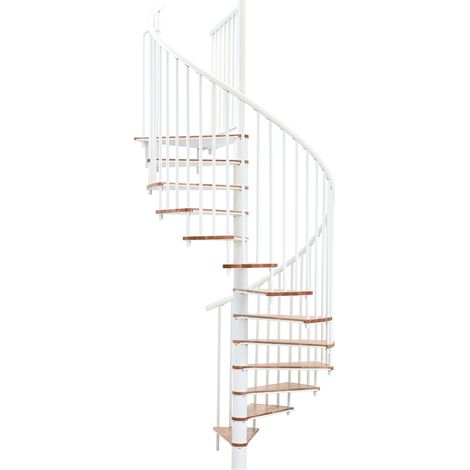 Minka Spindeltreppe Switch 36 - 295cm Geschosshöhe Buche Weiß 160cm Durchmesser