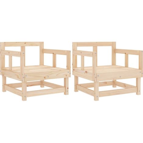 Maison Exclusive - Sillones de jardín 2 unidades madera maciza de
