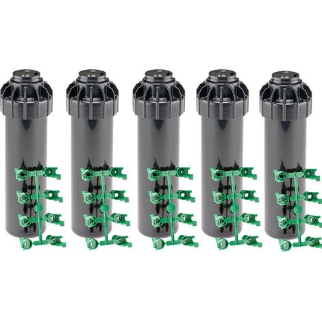 Hunter – Arroseur à turbine 6 buses – Réglage de portée 40 à 360° – Débit 0,08 à 0,82 m3/h – Pour terrains accidentés – Pack de 5 unités